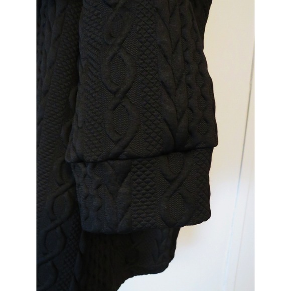 Black Cable Knit Hooded Zip-Up Sweater Coat by Shein Curve Women's 2X - Picture 9 of 15